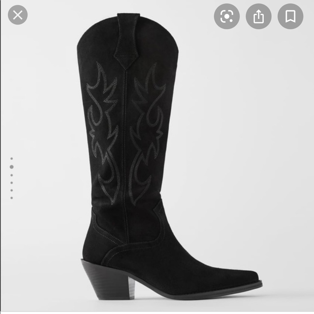 Zara suede cowboy boots
